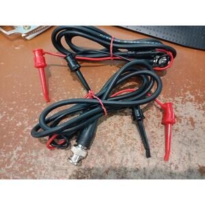 BNC Male Plug to Dual High Quality Test Hook Clip Oscilloscope Test Lead x 2